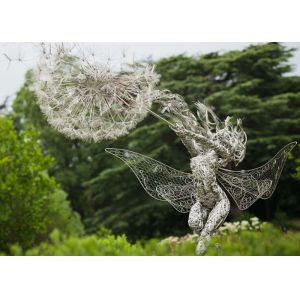 Stainless Steel Dancing Fairy Dandelion Wire Sculpture 200cm High