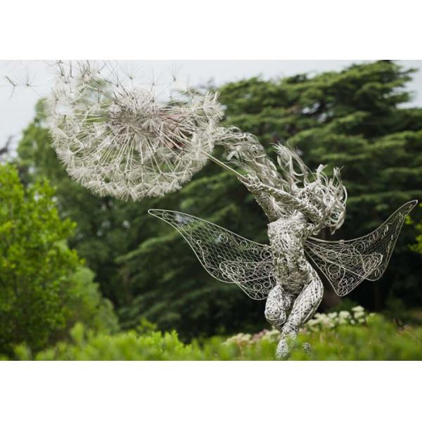 Buy Stainless Steel Dancing Fairy Dandelion Wire Sculpture 200cm High at wholesale prices