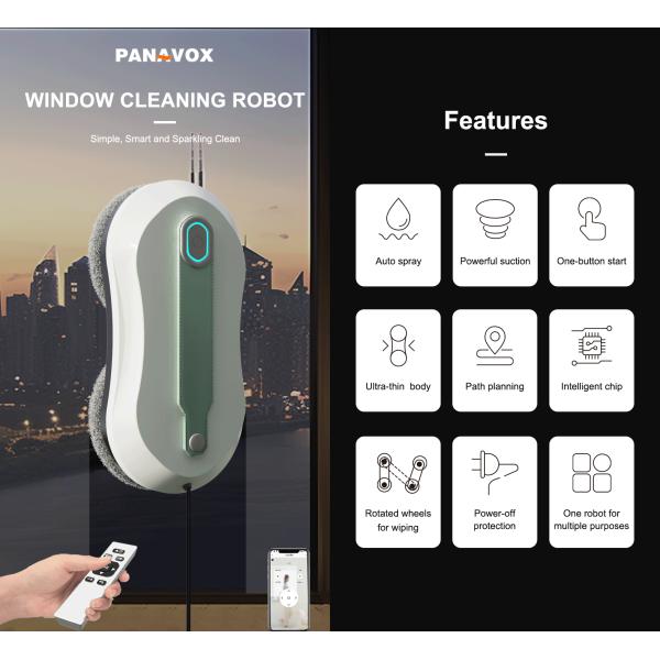 65dB 72W Remote Control Window Washer Customized Logo Automatic Window Cleaner Robot