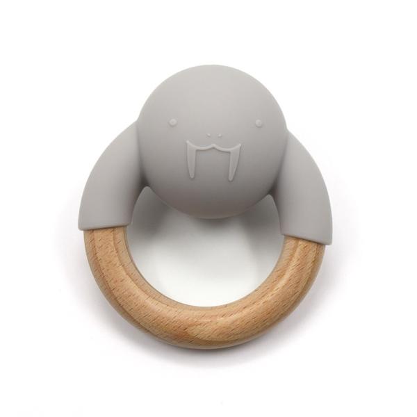 Buy Organic FSC Certified Beech Wooden Silicone Teether Walrus Shape at wholesale prices