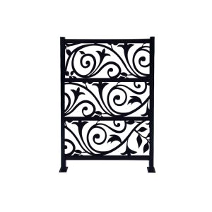Fashion Black Aluminum Privacy Fence Panels Laser Cutting Metal Modern