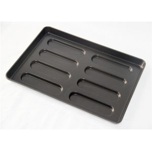 Black Non Stick 8 Links Hot Dog Bun Baking Pan