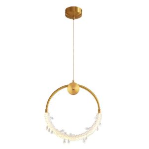 Nordic Circular Bedroom Bedside Chandelier Modern Simple Creative Crystal