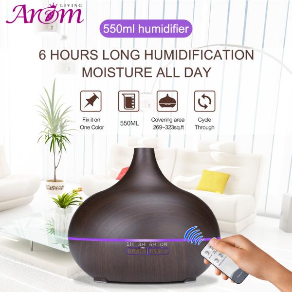 Buy 550ml with 4 Timer, Wood Grain Aromatherapy Diffuser with Auto Shut-Off Function at wholesale prices