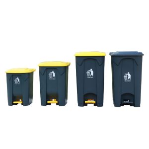 Quality Manufacture of 50L Plastic Recycled Waste Bin With Drain Trash Can Outdoor Commercial Trash Can for sale