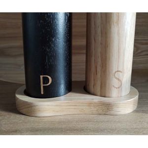 Functional Salt & Pepper Wooden Grinder Adjustable Mill Ceramic Core Jar