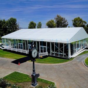 House Shape Glass Marquee Tent Aluminium 6061 T6 For 100 - 200 People Tent