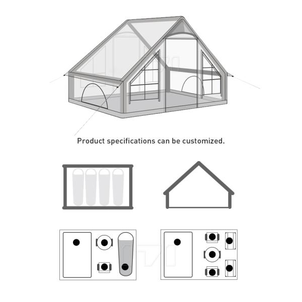 Luxury Outdoor Camping 10 Meters White 12 Sqm Large Colors Tent Inflatable Air Tent