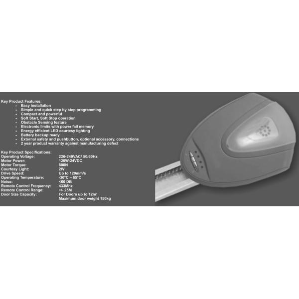 Mechanism Belt Brive Arc Garage Door Motor DC 24V Compact Structure