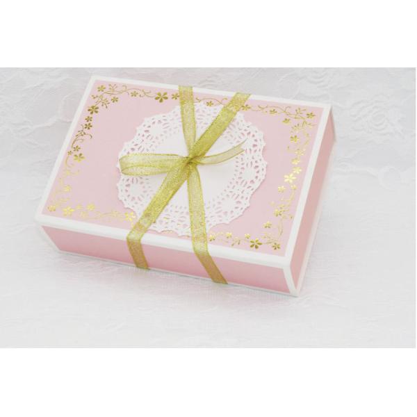 Pink Gold Stamping Disposable Paper Food Packaging For Cookie Gift