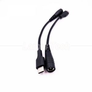 5V USB Type C to DC 5.5x2.1mm Charger Extension Cable for LED Desk Lamp Fan