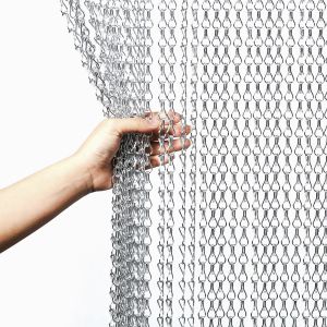 Effortless Modern Silver Aluminium Chain Door Curtain Easy Clean