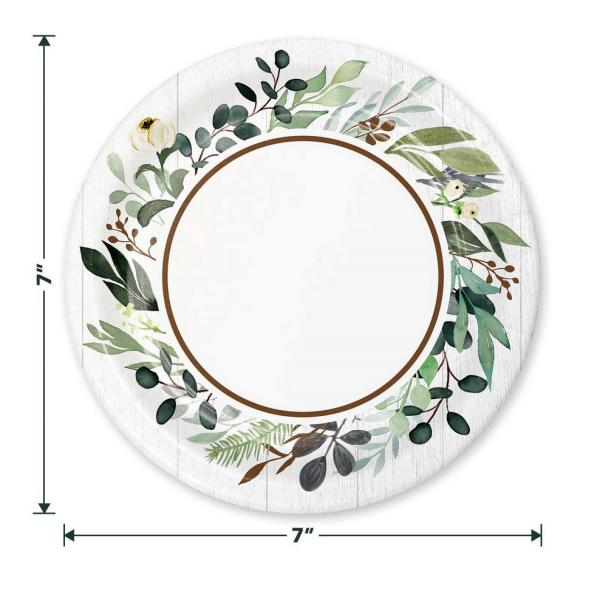 Green Birthday Decor Compostable Disposable Paper Tableware