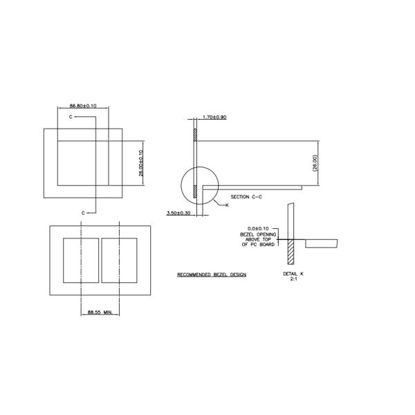 Energy Saving Fiber SFP Cage Connector 2 * 6 Ports With Grounding Pin Connector