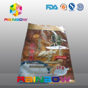 China 2kgs / 5kgs Rice Bag Plastic Pouches Packaging / Three Side Seal Pouch With Handle on sale