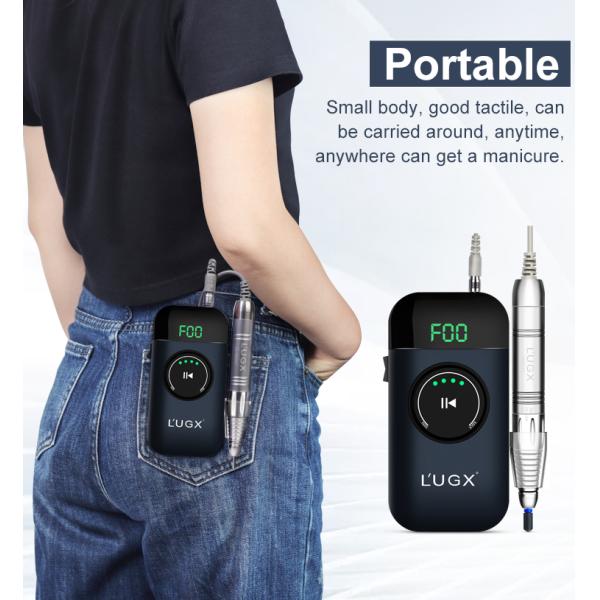 UGX 35000rpm Electric Brushless Low Noise Drill Nails Machine with AC Charge Adaptor