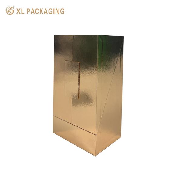 XL Packaging Custom Packaging Box Factory Gold Glossy Paper Wine Packaging Box Two Door Magnet Vodka Whisky Packaging Box