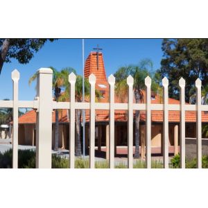 Powder coated tubular steel fence