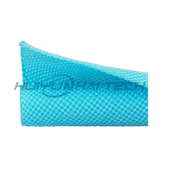 SGS Blue PET Self Wrapping Split Braided Sleeving Abrasion Resistant