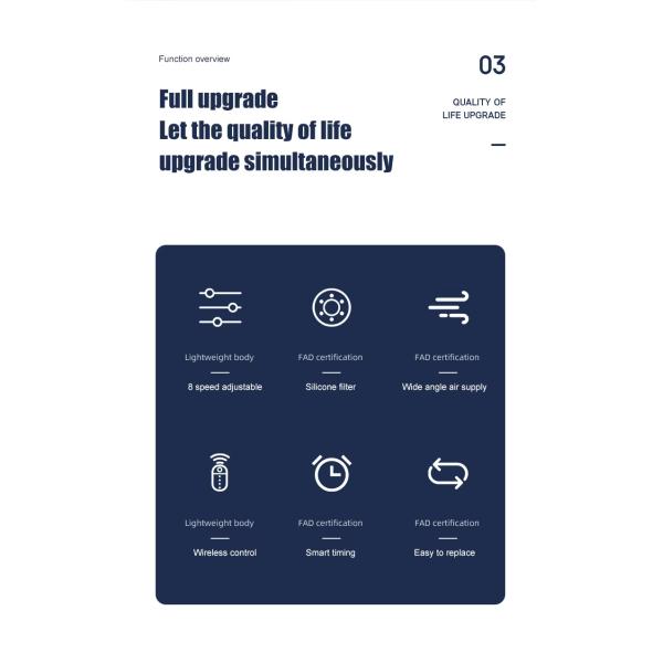 Household 42-inch Air Cooling Bladeless Tower Fan with Air Purifier and Performance