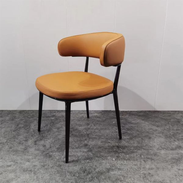 Metal Foam Fabric Upholstered Velvet Dining Chair Leisure Design Back Fashionable Luxury Pu Dining High Furniture