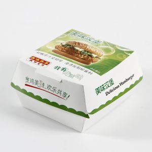 Customized Personalized Design Burger Box Biodegradable Cardboard Paper