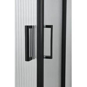 Customizable Square Shower Enclosures With Narrow Reeded Glass For Modern