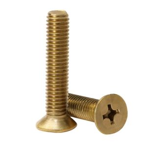 Quality Flat Head Style M2-M8 Brass Phillips Countersunk Machine Screws with Excellent Durability and Plain Finish for sale