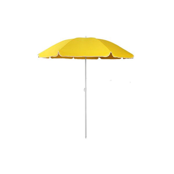 Buy Yellow Steel Windproof Beach Umbrella Double Needle Process With Flap at wholesale prices