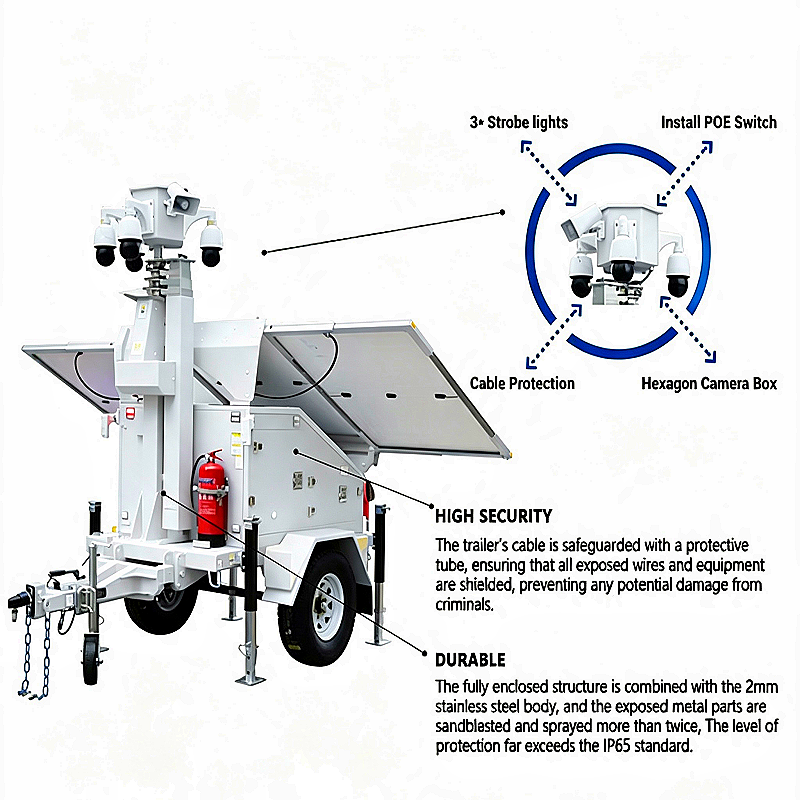 Emergency Mobile Light Tower Simple Intuitive Operation Solar Light Tower Disaster Relief Illumination LED Light Tower