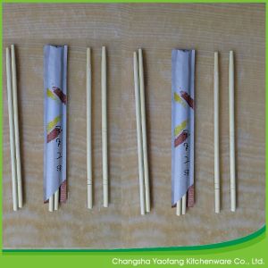 Nature Round Disposable Bamboo Chopsticks 20cm Eco Friendly Printed Logo