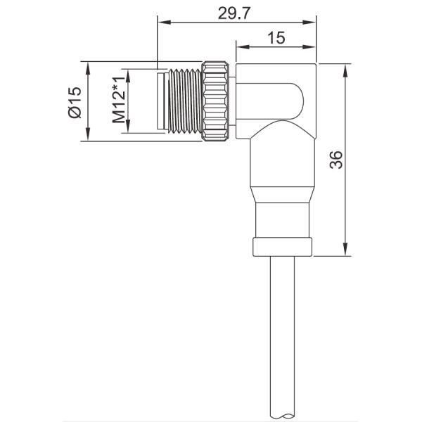M12 Connector Profinet PVC Shielded Cable