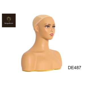 Strong Practicality W36cm Pretty Mannequin Head With Shoulders Human Skin