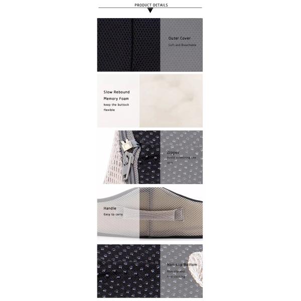 Memory Foam Seat Cushion Orthopedic Car Seat Cushion For Office Chair