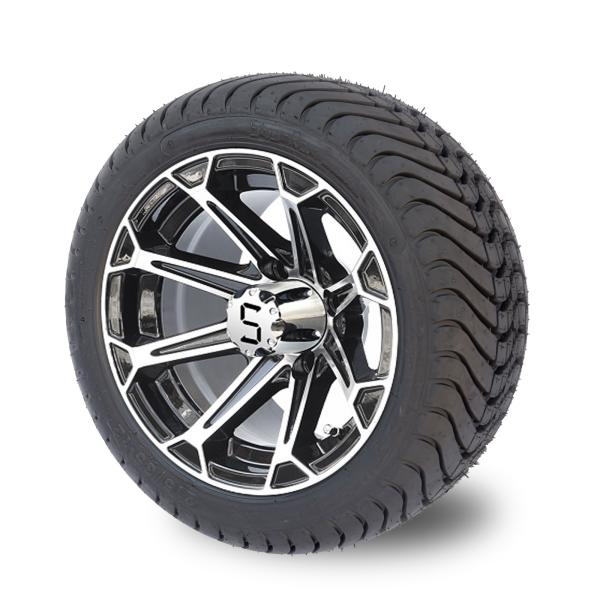 Buy 12 Inch Machined Black Wheel And 215/35-12 Tire Assembly No Lift Required at wholesale prices