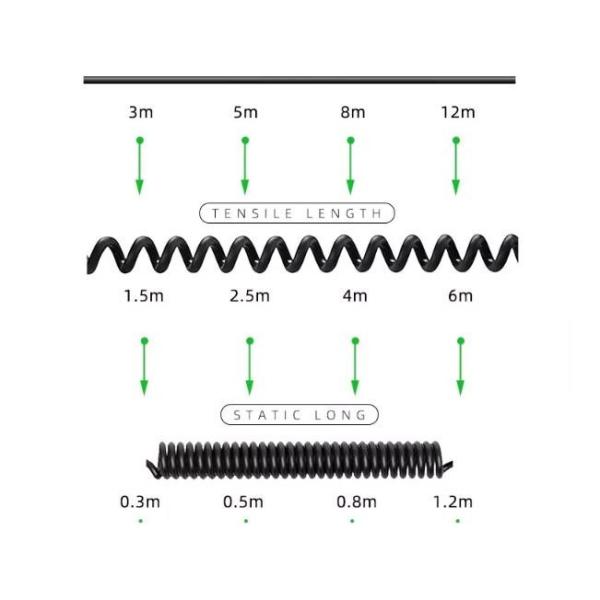 Car Video Aviation Spring Wire Trailer Connector Wire 4-Pin/RCA Spiral Extension Curled Cable