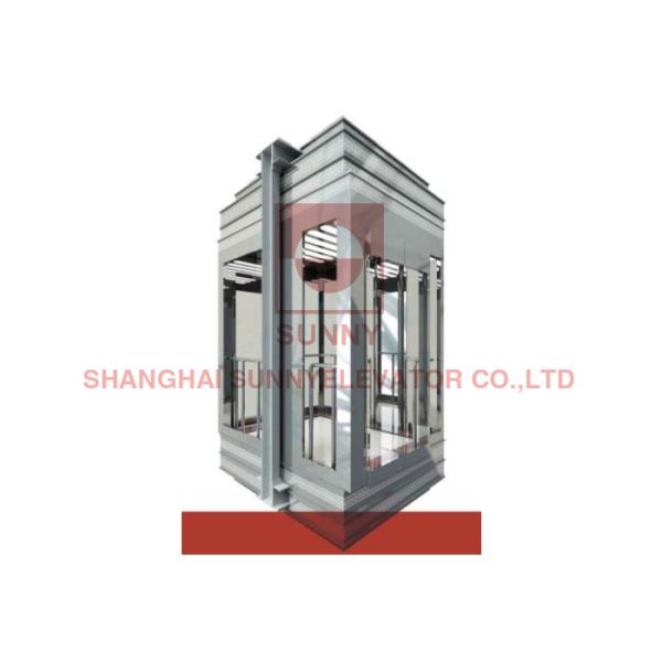 Buy Square 0.4m/s Sightseeing Panoramic Glass Elevator Stainless Steel at wholesale prices