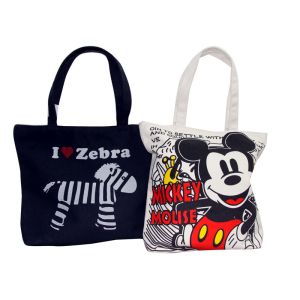 Organic Plain Cotton Bags Full Zipper Different Color Pattern Shopping bag