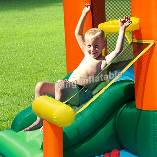 Tropical Play Center Jump Castle / Inflatable Water Slide For Kids In Summer