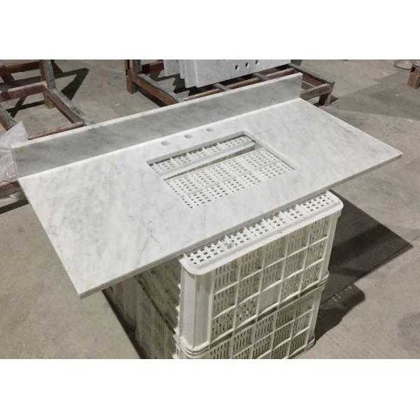 White Marble Stone Countertops , Bianco Carrera Marble Countertop Wear