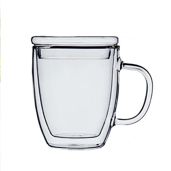 Buy 350ml Personalized Glass Cup Double Wall Glass Tea Cup Cadmium Free at wholesale prices