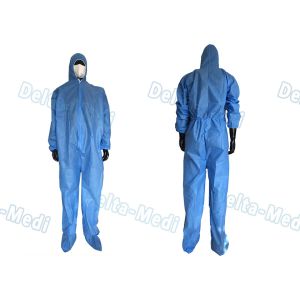 China Blue SP Paint Disposable Hooded Coveralls ETO Sterilization on sale