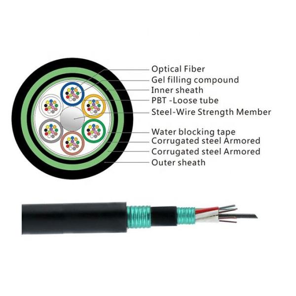 GYTA53 Underground Anti Rodent Direct Burial Armored Fiber Optic Cable 0