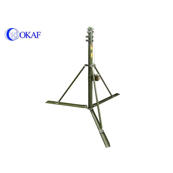 Hand Crank Telescoping Aluminum Antenna Mast Manual Lifting With Tripod /