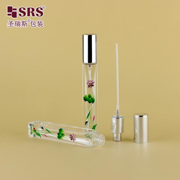 GSB2-10ML Square Luxury High End Thick Bottom Clear Transparent Glass Bottle Sprayer Fine MIst For Perfume