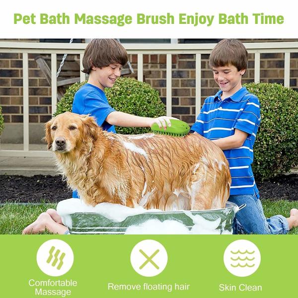 Bath Soothing Dog Wash Scrubber Rubber PET Massage Brush For Long Short Hair