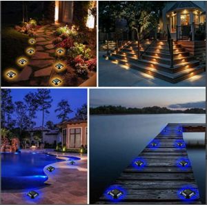Waterproof Solar Powered Dock Lights LED Stair Step For Driveway 123*123*23 MM