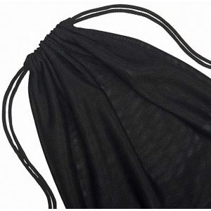 Black Nylon Travel Shoes Mesh Drawstring Bags Waterproof Tear Resistant