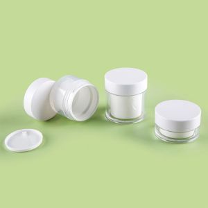15g 30g 50g AS Plastic Double Layer Round Cream Jar for Cosmetic Packaging with