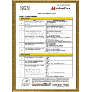 HUATAO LOVER LTD Certifications